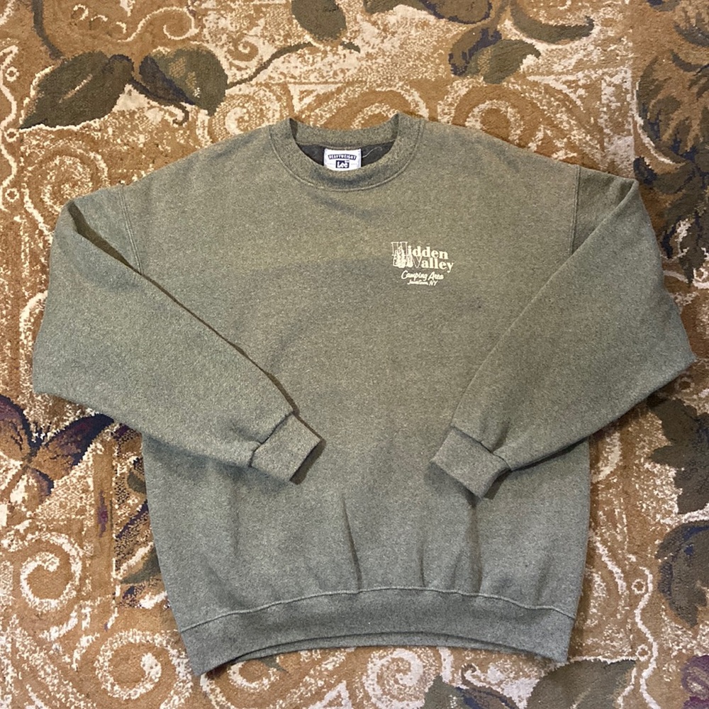 Faded Olive green heavyweight Lee crewneck